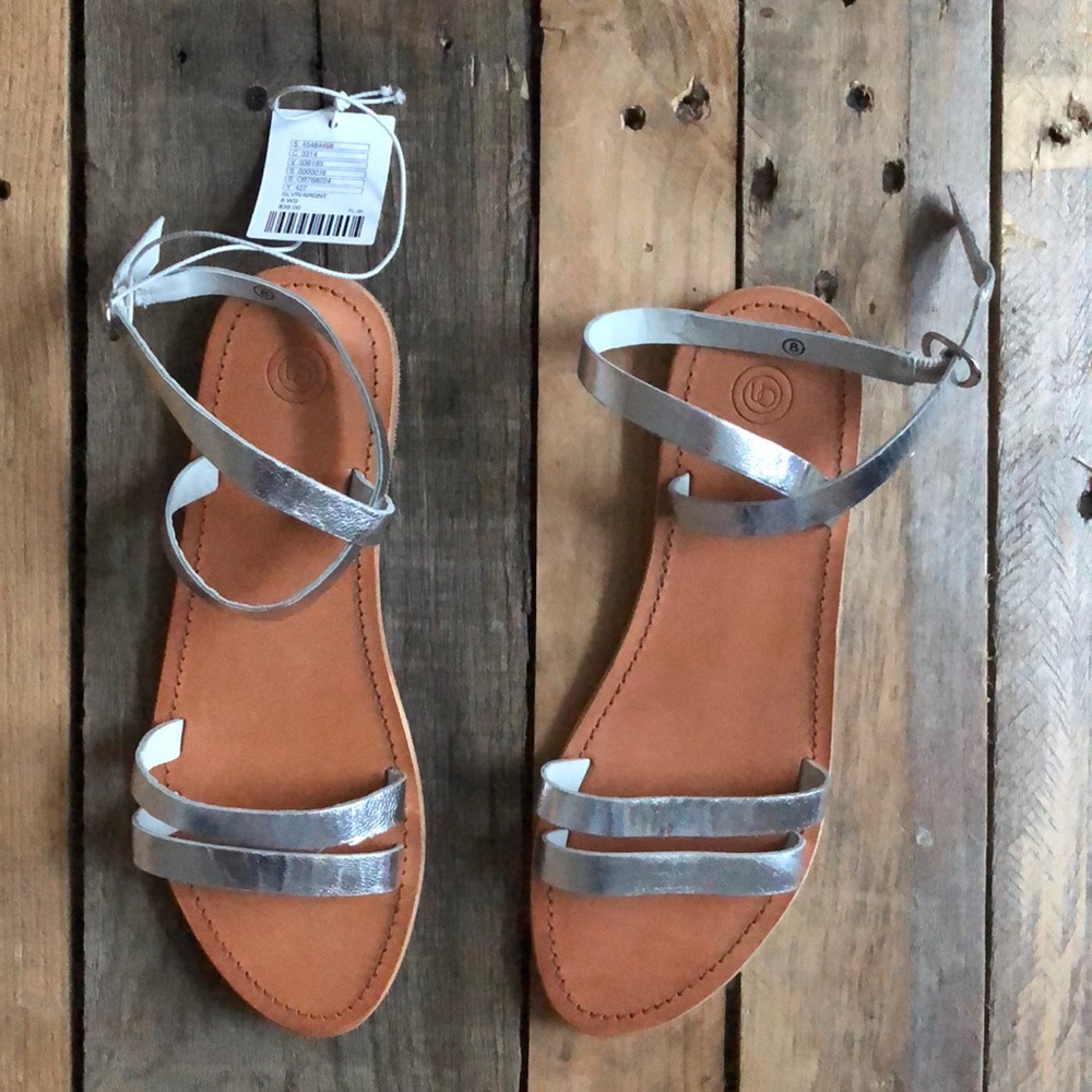 Urban Outfitters NWT Silver Sandals 8